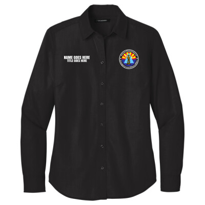 Ladies Long Sleeve Nailhead Easy Care Shirt Thumbnail